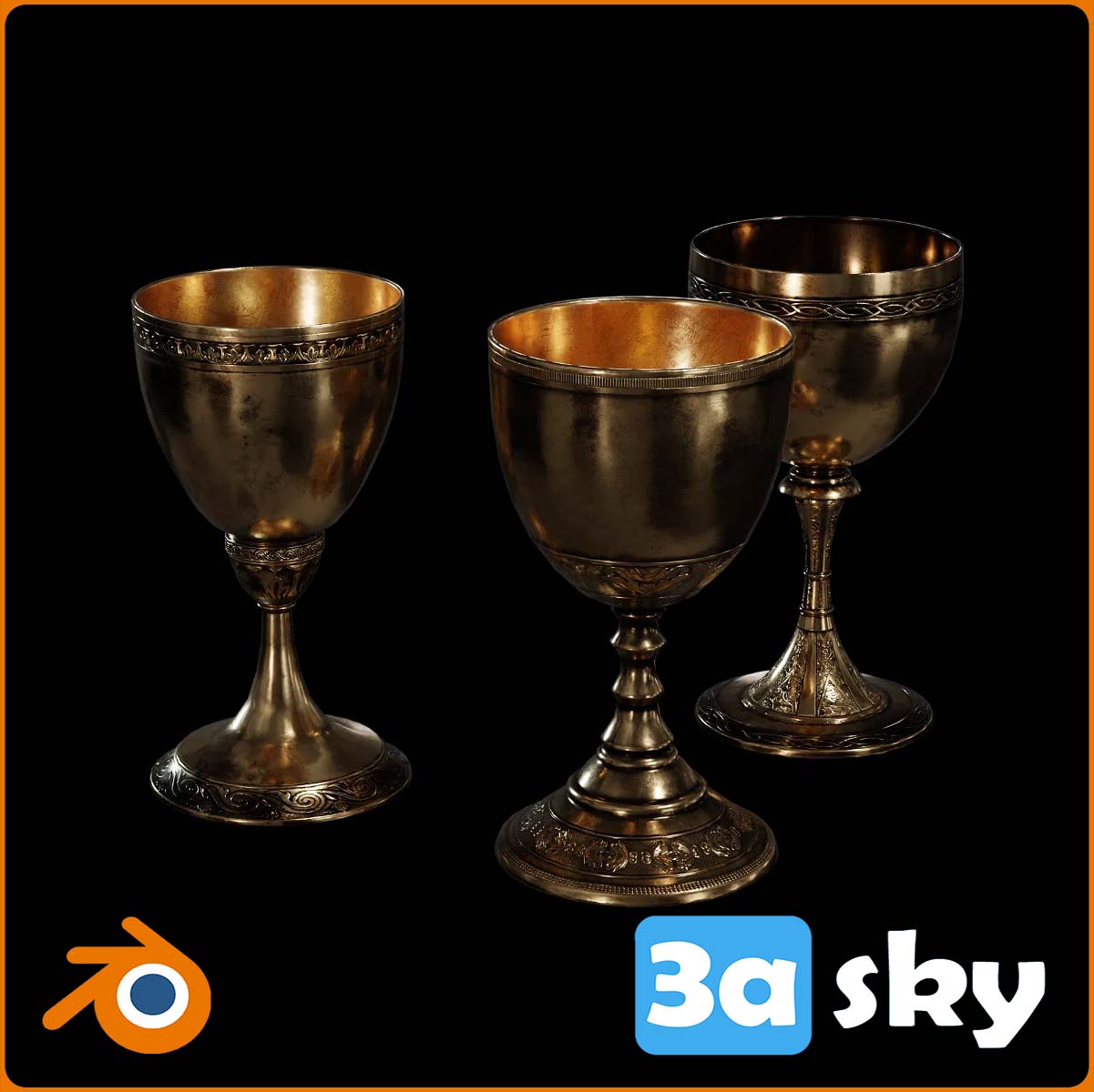 brass_goblets_4k.blend from BLENDER Models & Free Download