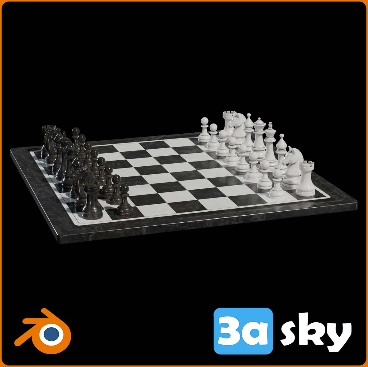 chess_set_4k.blend from BLENDER Models & Free Download